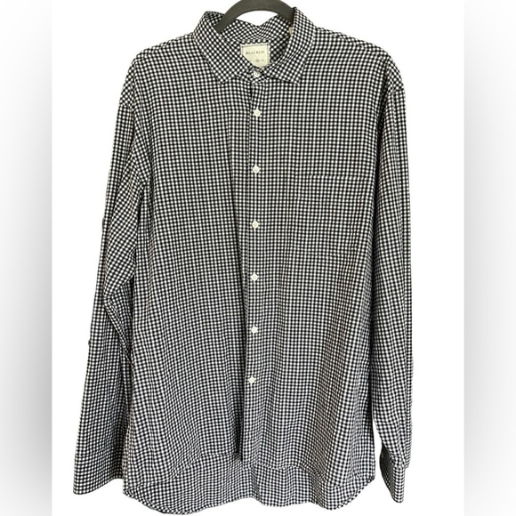 Billy Reid Standard Cut Button Down Navy and White Plaid Long Sleeve Size XL - Picture 1 of 4